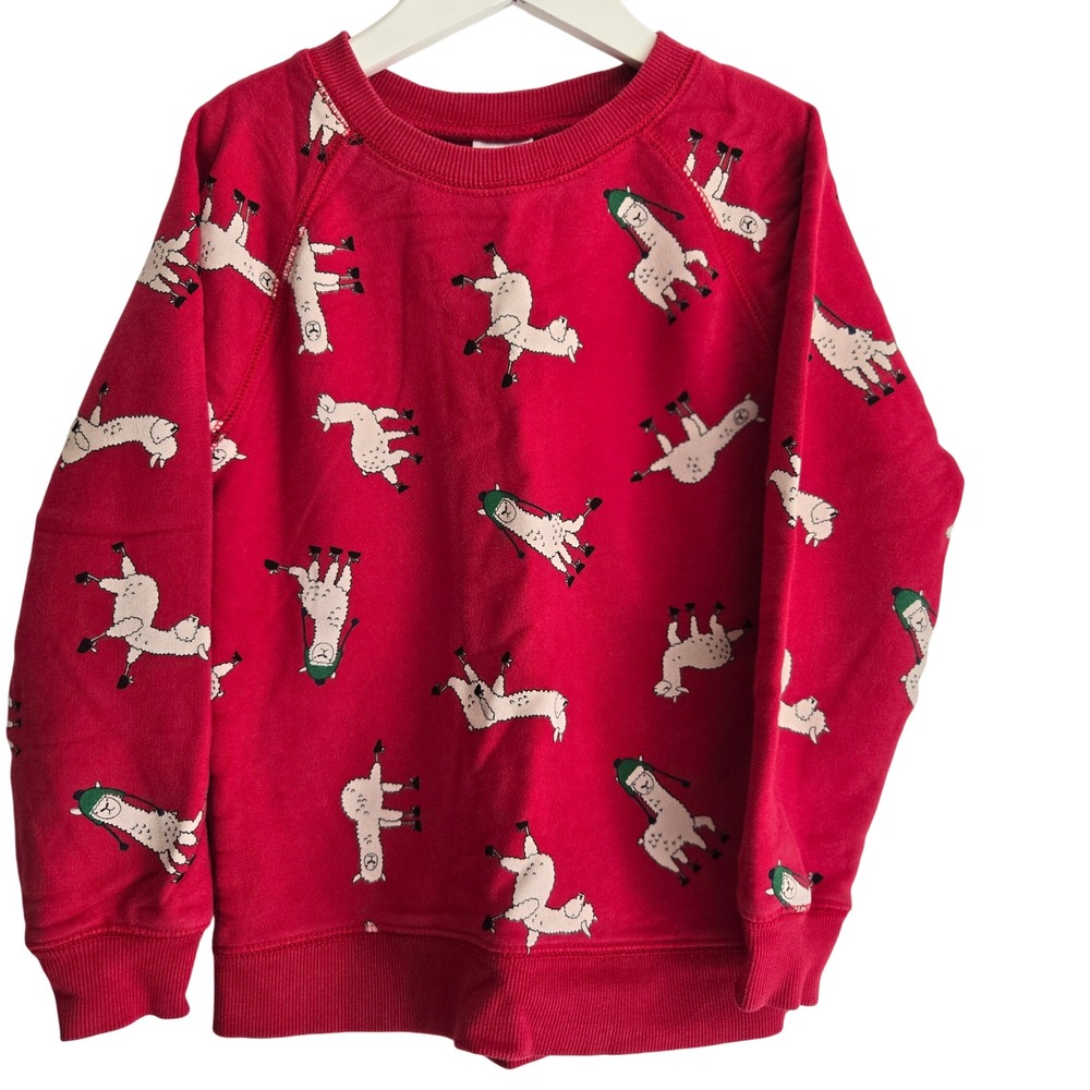 Hanna Andersson Kids Red‎ Alpaca Sweatshirt US 6-7 Euro 120 Cute